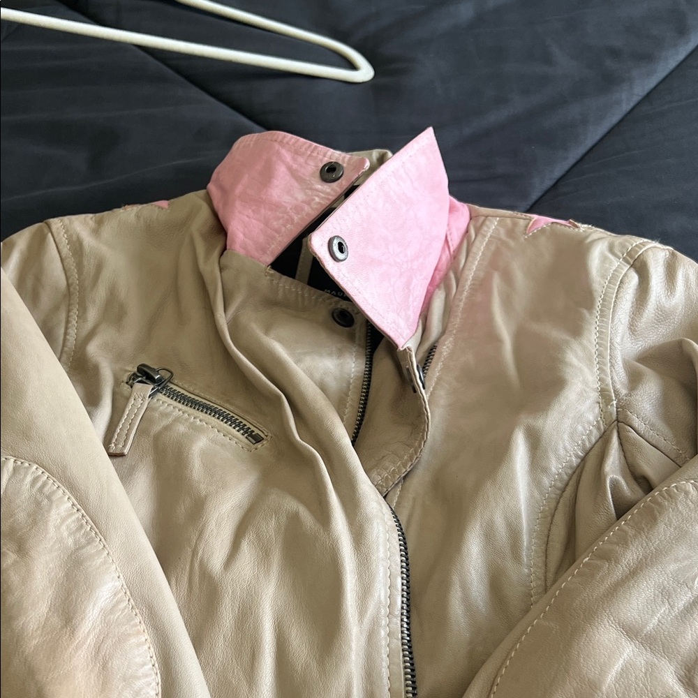 Star Pattern Leather Jacket - Picture 5 of 7